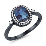 Oval Natural Stone Engagement Ring