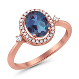 Oval Natural Stone Engagement Ring