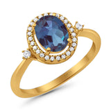 Oval Natural Stone Engagement Ring