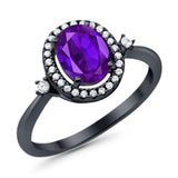 Oval Natural Stone Engagement Ring