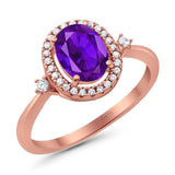 Oval Natural Stone Engagement Ring