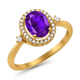 Oval Natural Stone Engagement Ring