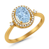 Oval Natural Stone Engagement Ring