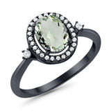 Oval Natural Stone Engagement Ring