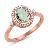 Oval Natural Stone Engagement Ring