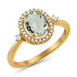 Oval Natural Stone Engagement Ring