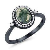 Oval Natural Stone Engagement Ring