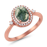 Oval Natural Stone Engagement Ring