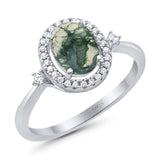 Oval Natural Stone Engagement Ring