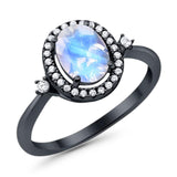 Oval Natural Stone Engagement Ring