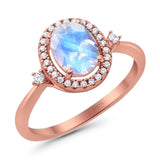 Oval Natural Stone Engagement Ring