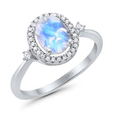 Oval Natural Stone Engagement Ring