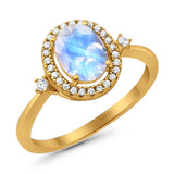 Oval Natural Stone Engagement Ring