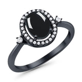 Oval Natural Stone Engagement Ring