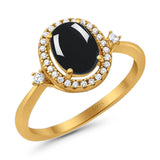 Oval Natural Stone Engagement Ring