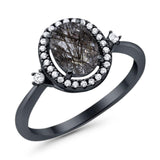 Oval Natural Stone Engagement Ring