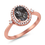 Oval Natural Stone Engagement Ring