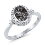 Oval Natural Stone Engagement Ring