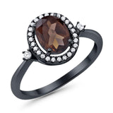 Oval Natural Stone Engagement Ring