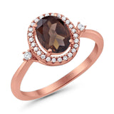 Oval Natural Stone Engagement Ring