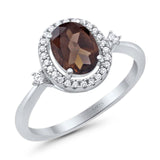 Oval Natural Stone Engagement Ring