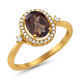 Oval Natural Stone Engagement Ring