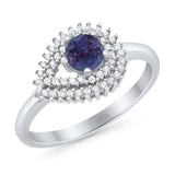 Round Natural Stone Wedding Ring