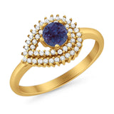Round Natural Stone Wedding Ring
