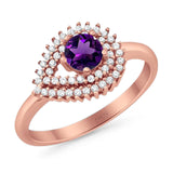 Round Natural Stone Wedding Ring