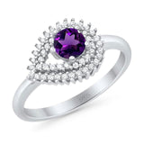 Round Natural Stone Wedding Ring