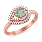 Round Natural Stone Wedding Ring