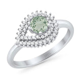 Round Natural Stone Wedding Ring