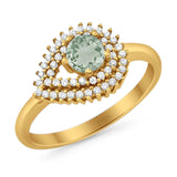 Round Natural Stone Wedding Ring