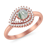 Round Natural Stone Wedding Ring