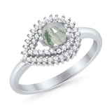 Round Natural Stone Wedding Ring