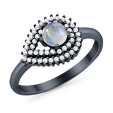 Round Natural Stone Wedding Ring