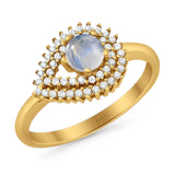 Round Natural Stone Wedding Ring