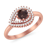 Round Natural Stone Wedding Ring