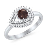 Round Natural Stone Wedding Ring