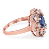 Vintage Style Oval Natural Stone Floral Ring