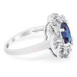 Vintage Style Oval Natural Stone Floral Ring