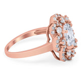 Vintage Style Oval Natural Stone Floral Ring