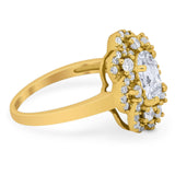 Vintage Style Oval Natural Stone Floral Ring