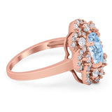 Vintage Style Oval Natural Stone Floral Ring