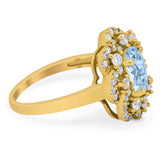 Vintage Style Oval Natural Stone Floral Ring
