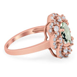 Vintage Style Oval Natural Stone Floral Ring