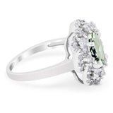 Vintage Style Oval Natural Stone Floral Ring