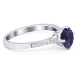 Art Deco Round Natural Stone Wedding Ring