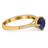 Art Deco Round Natural Stone Wedding Ring