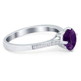 Art Deco Round Natural Stone Wedding Ring